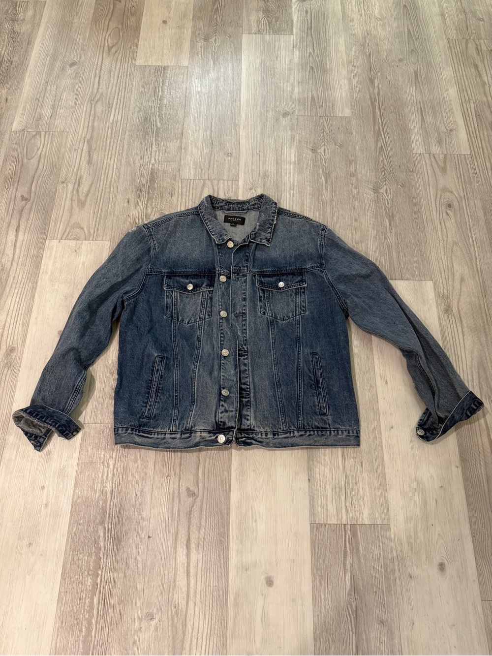 PacSun Men's Dark Blue Denim Jacket Size XL